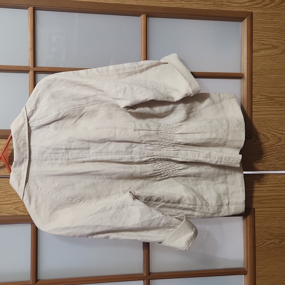 Charter Club  Beige Linen Lightweight Jacket Size L/P - Picture 7 of 10